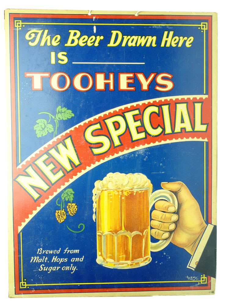 Cardboard Advertising Sign. Tooheys New Special.