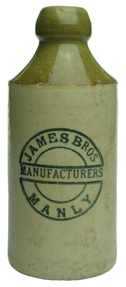 Ginger Beer. Cork Stoppered. Dump. Green Top. James Bros., Manly.