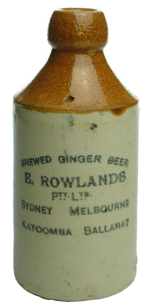 Ginger Beer. Cork Stoppered. Dump. Red Top. Rowlands.