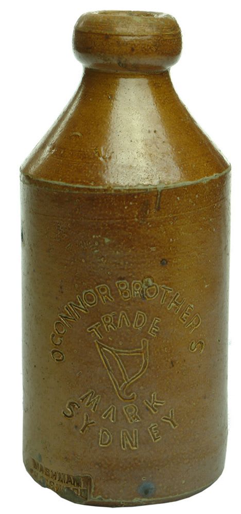 Ginger Beer. OConnor Brothers Sydney. Harp trade mark. Mashman Pottery. Dump. Salt Glaze.