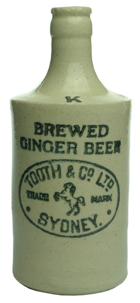 Ginger Beer. Crown Seal. Dump. All White. Tooth & Co Sydney. K on shoulder.