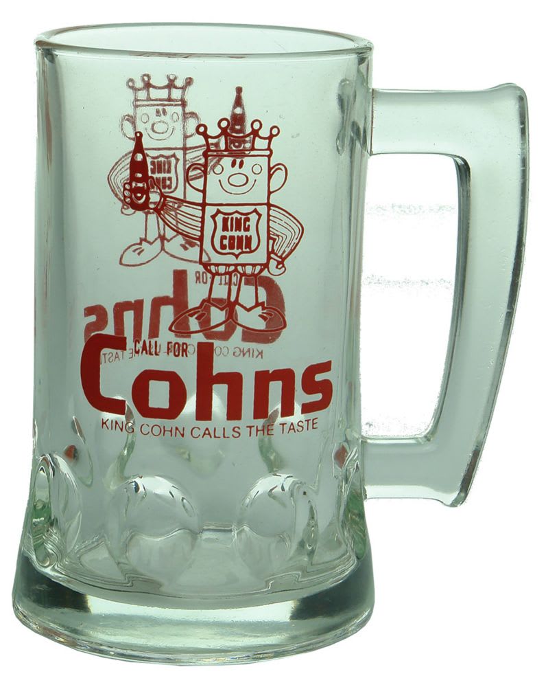 Advertising Glass. Cohns. King Cohn