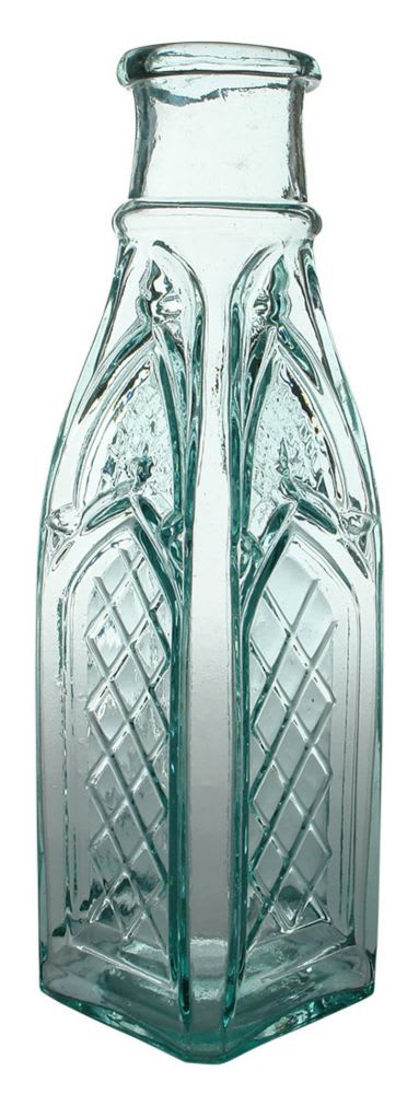 Goldfields. Pickle. Aqua. 1 Quart. Gothic Pattern.