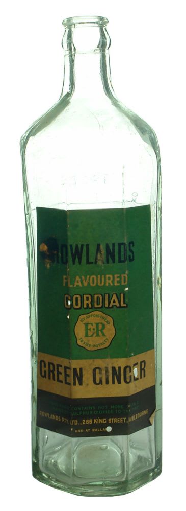 Household. Cordial. Aqua. 26 oz. Rowlands with original label..