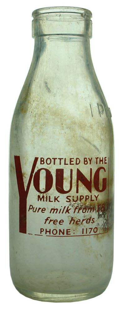 Ceramic Label Milk. Young Milk Supply. Pint.