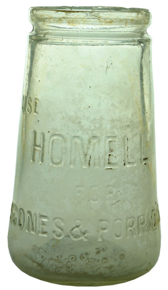 Jar. Advertising Homell for Scones & Porridge. Barnes Melbourne.