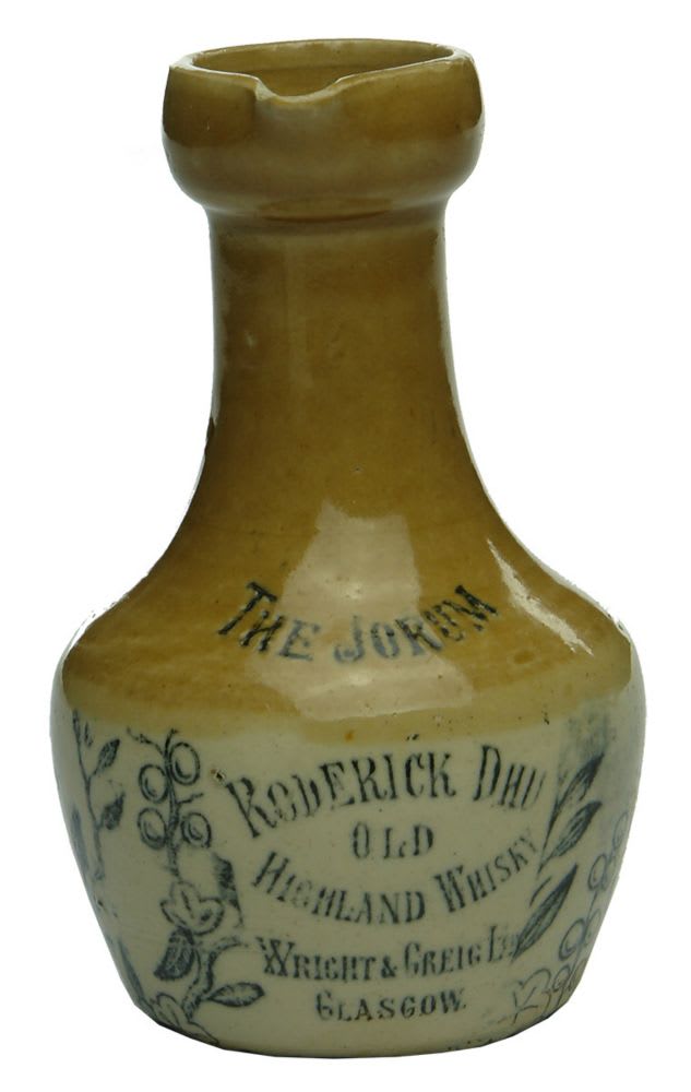 Sample Whisky Jug. The Jorum. Roderick Dhu. Wright & Greig. Glasgow.