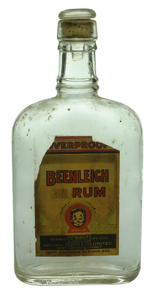 Labelled Beenleigh Rum. Tooth & Co Bottlers.