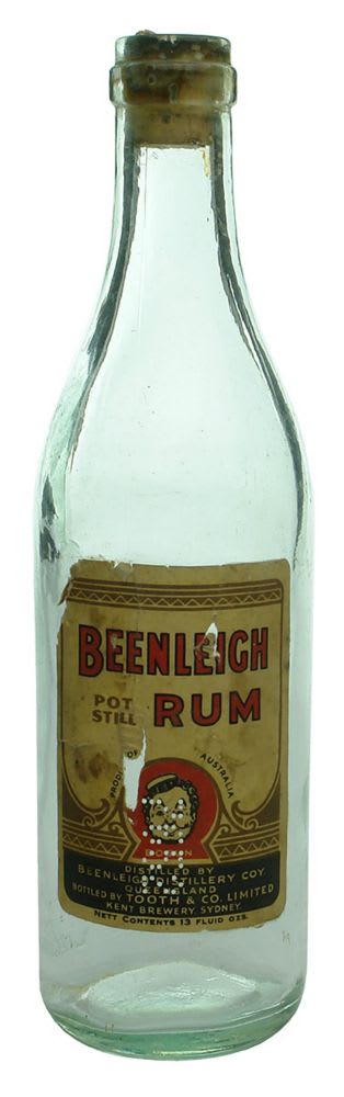 Labelled Beenleigh Rum. Tooth & Co Bottlers.