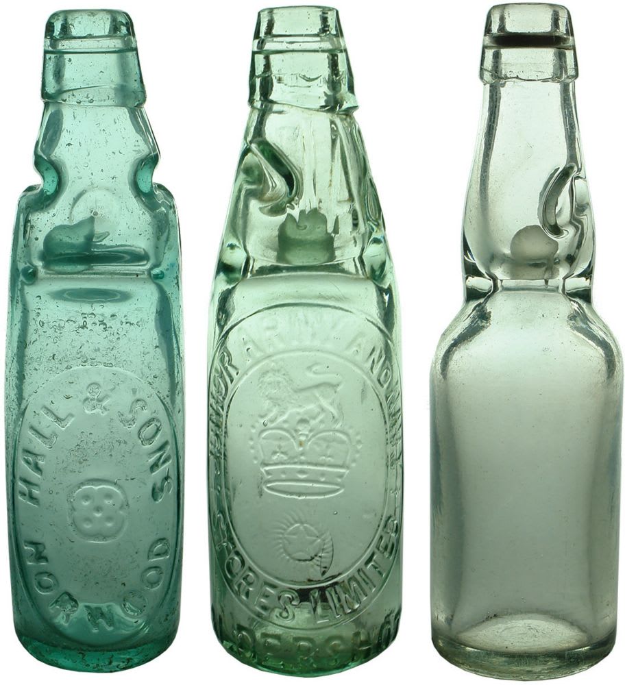 Three Codd bottles.