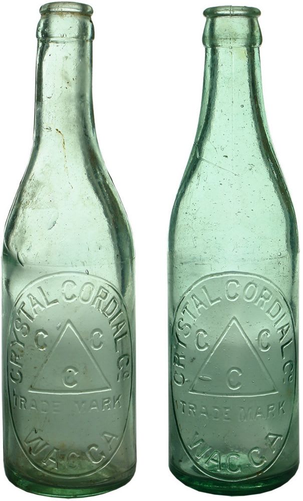 Pair of Crown Seals. Crystal Cordial Co., Wagga.