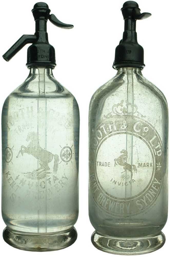 Pair of round Tooth & Co., Sydney Soda Syphons.