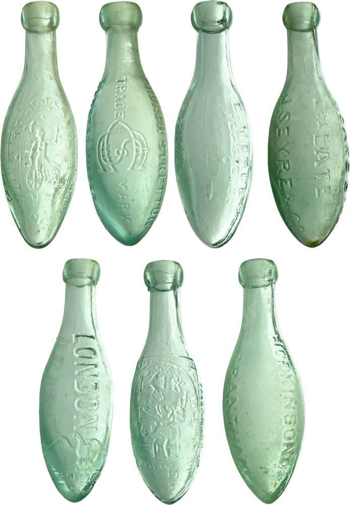 Seven half size torpedo bottles.