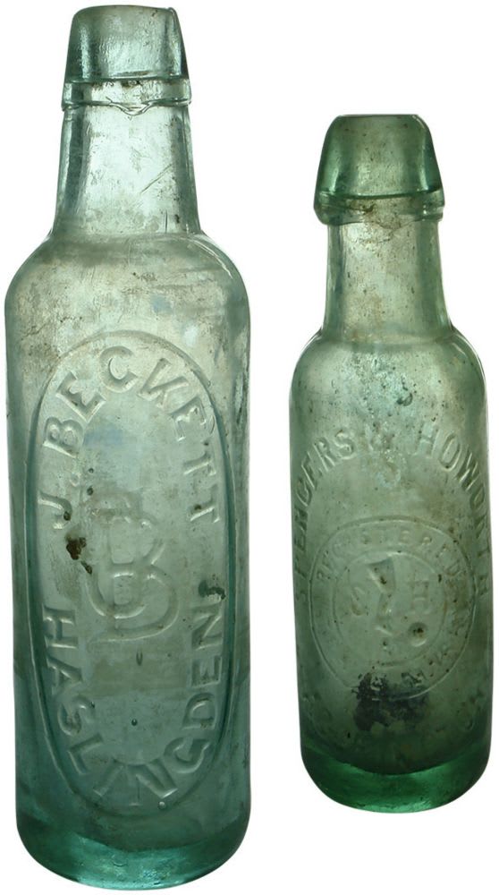 Pair of British Bullet Stoppered Bottles.