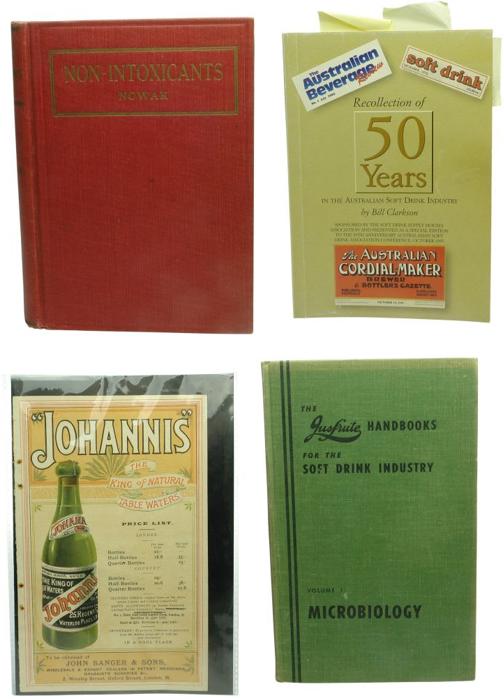 Four various books and advertisements on Soft Drinks