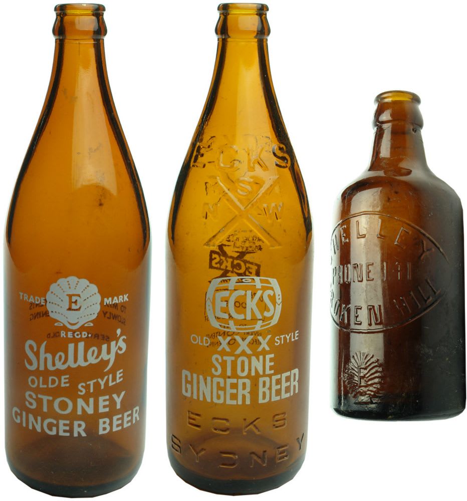 Three Glass Ginger Beers. Shelleys & Ecks.