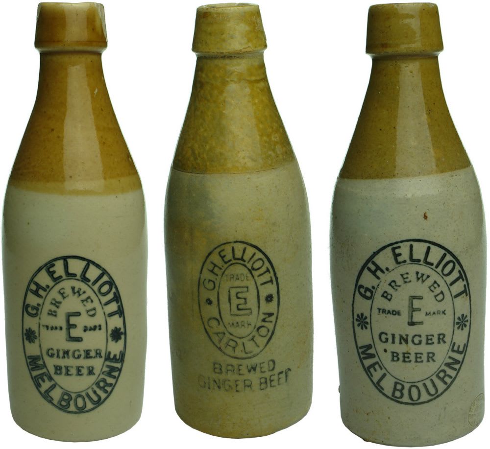 Three different Elliott Ginger Beers.