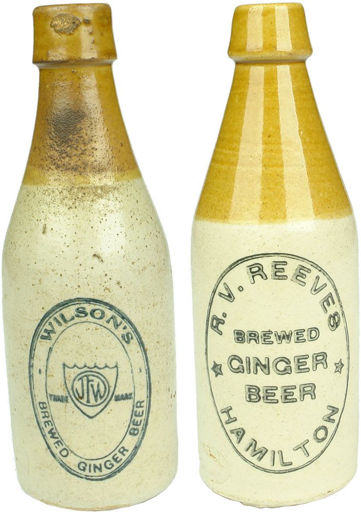 Pair of Ginger Beers. Wilson, Albury and Reeves, Hamilton.