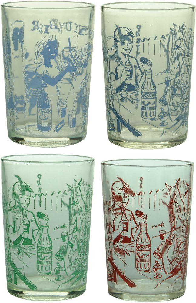 Four Cottees Advertising Glasses