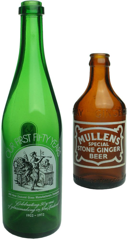 Pair of Ceramic Label Bottles. Commemorative Wine and Ginger Beer!