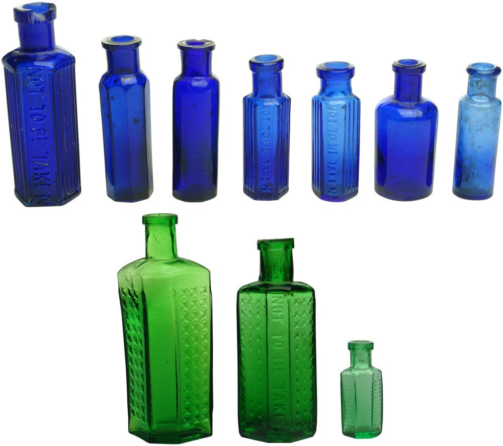 Ten Poisons. 7 x Cobalt Blue. 3 x Green.