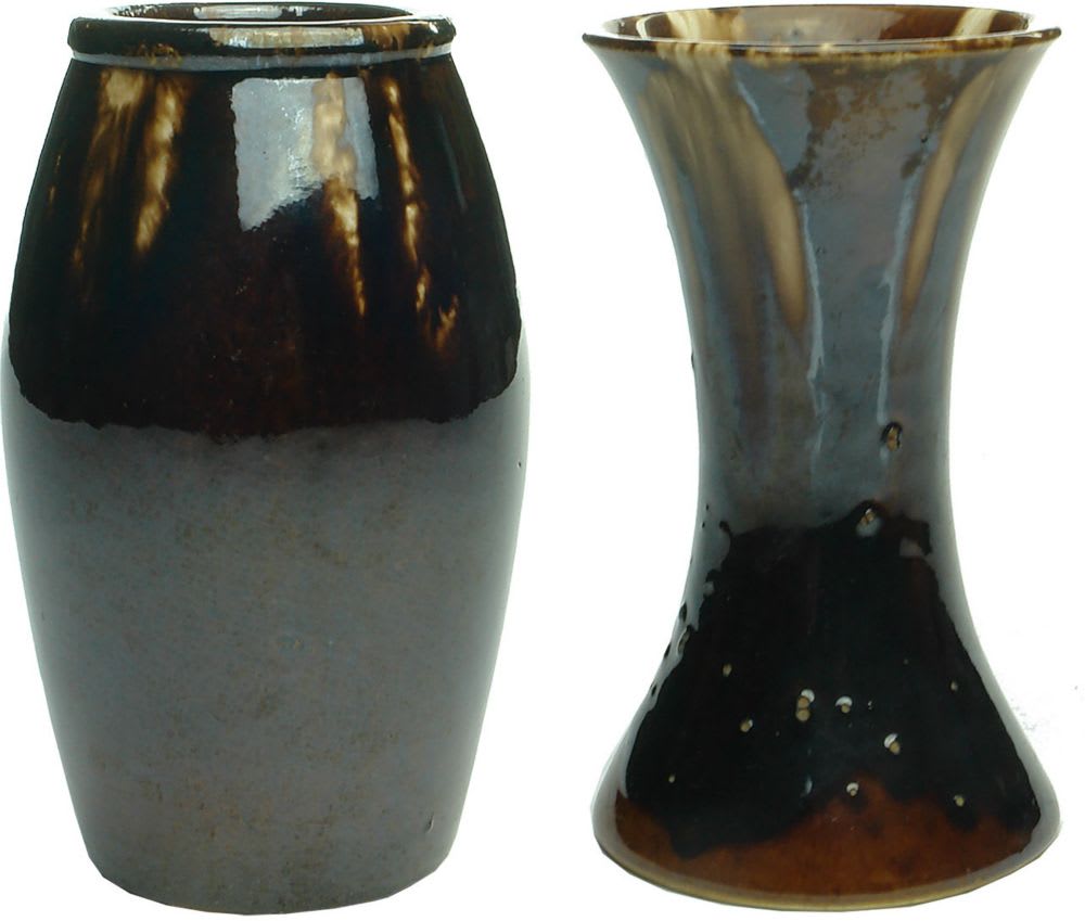 Bendigo Pottery Barrel & Tango Vases