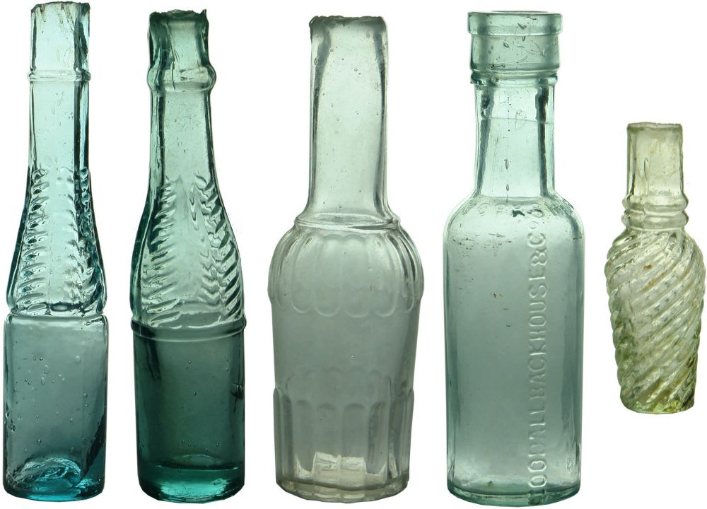 Five Household type sample bottles