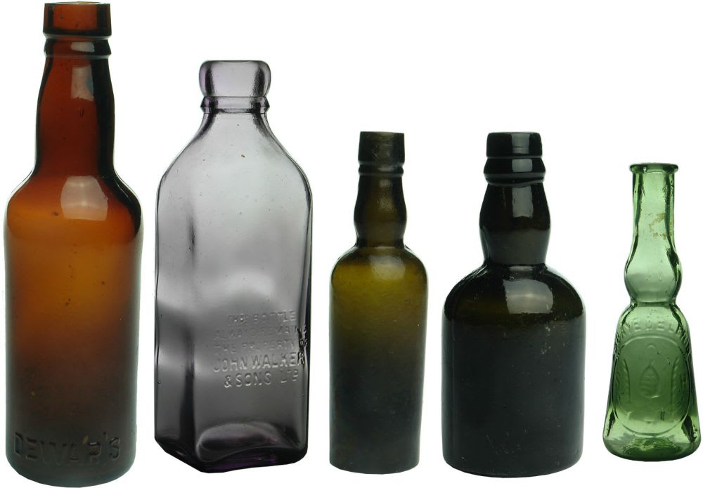 Five Sample Spirits bottles