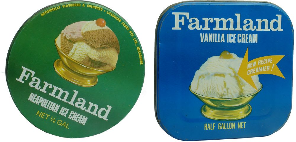 Pair of Ice Cream tins. Melbourne.