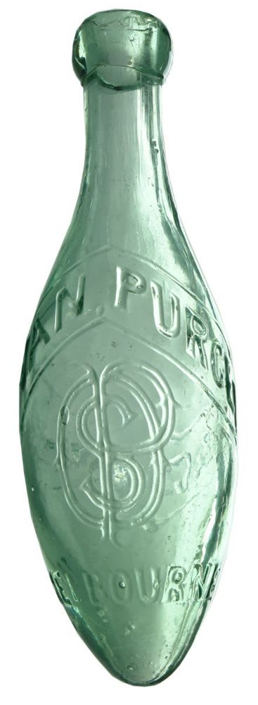 Torpedo. O'Sullivan, Purcell & Co., Melbourne. 10 oz. Aqua.