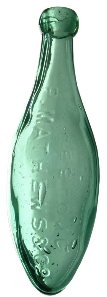 Torpedo. Mathews & Co., Geelong. 10 oz. Aqua.