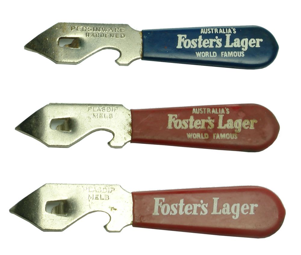 Three Foster's Lager Advertising Bottle Openers