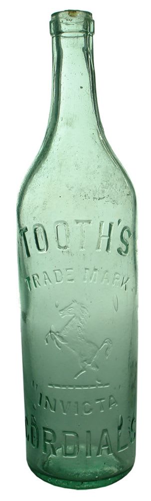 Cordial. Aqua. 26 oz. Tooth's Invicta Cordials. Sydney.