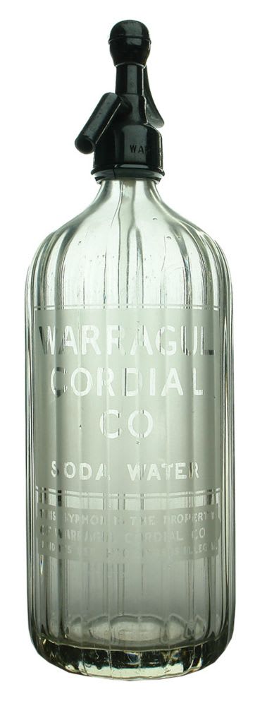 Soda Syphon. Clear. 40 oz. Warragul Cordial Co.