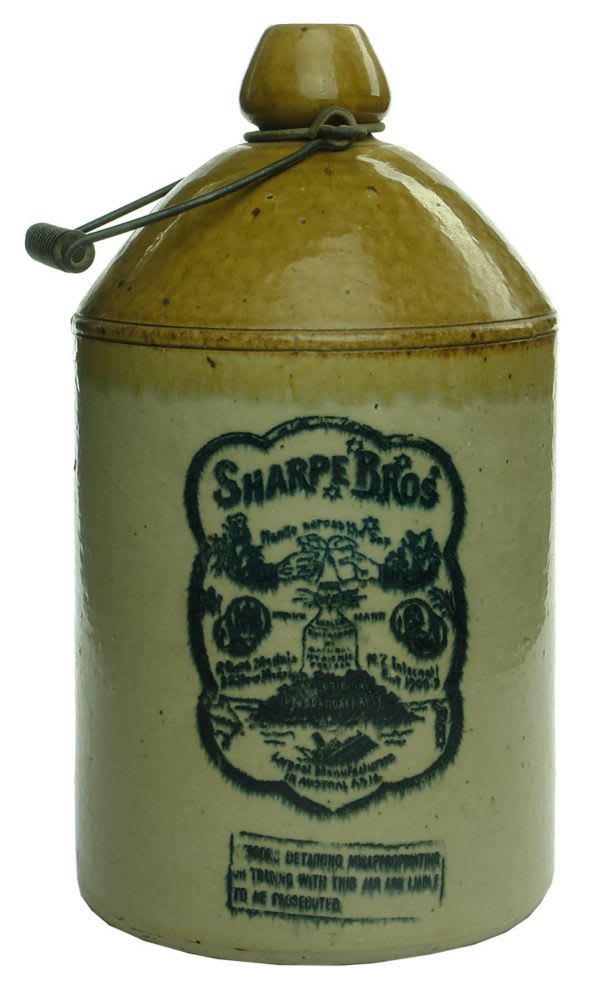 Demijohn. Tan Top. 1 Gallon. Sharpe Bros.