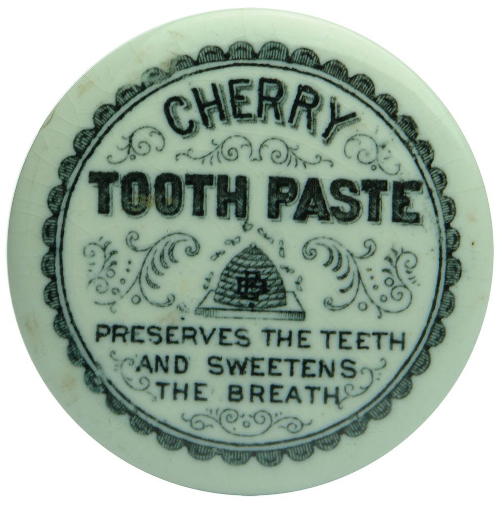 Elliott Bros Cherry Tooth Paste Pot Lid, Brisbane and Sydney.