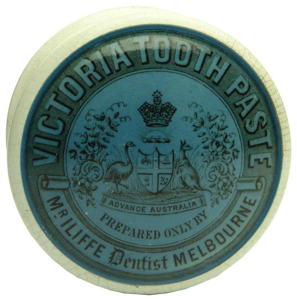 Mr Iliffe, Melbourne Blue and Black Round Pot Lid.