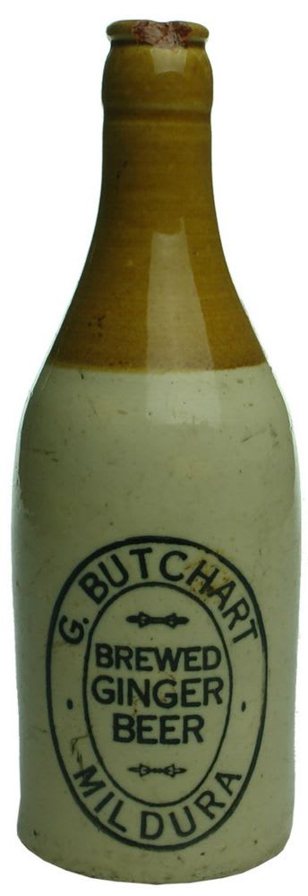 Ginger Beer. Butchart, Mildura. Crown Seal. Tan Top. Champagne.