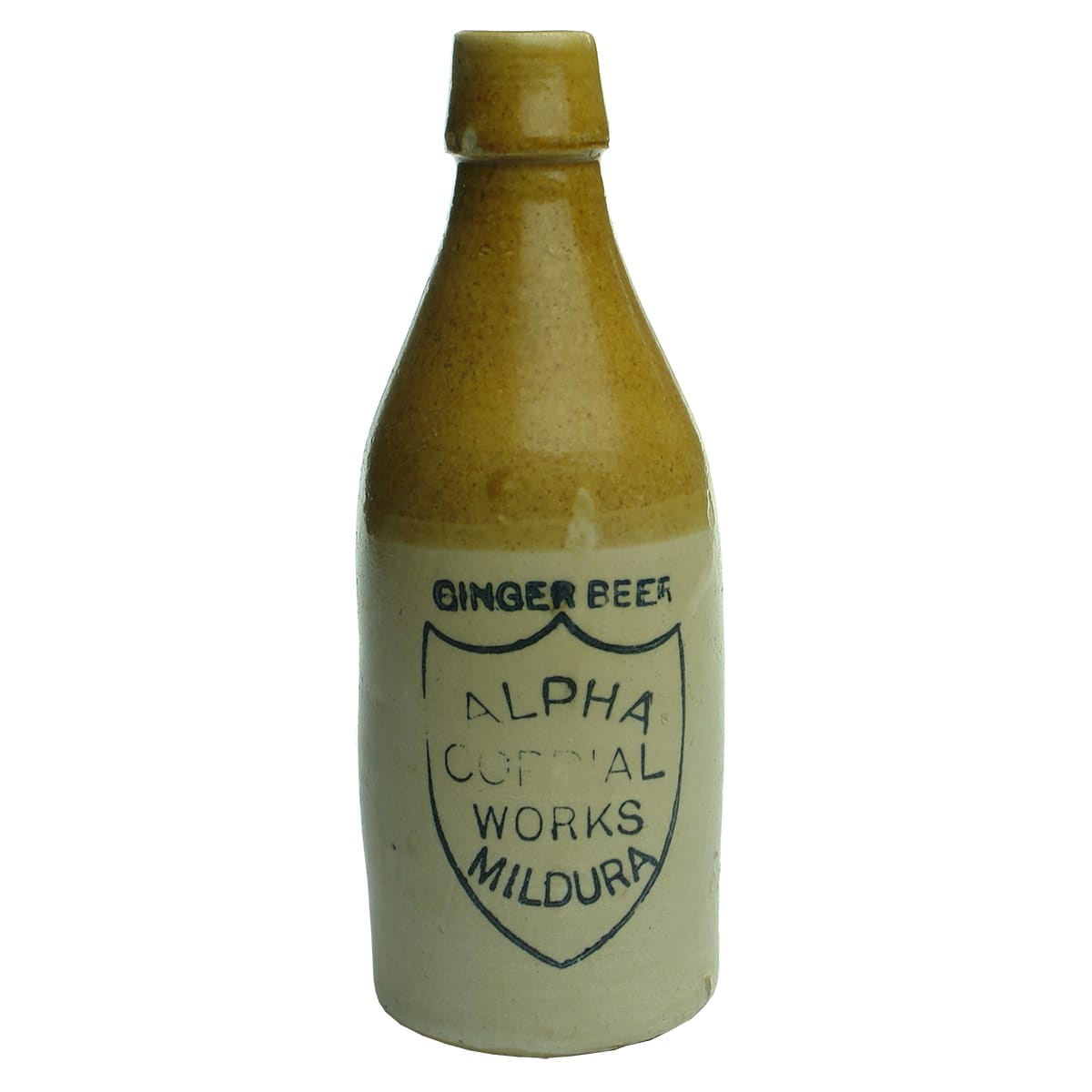Ginger Beer. Alpha Cordial Works. Mildura. Tan Top. 10 oz.