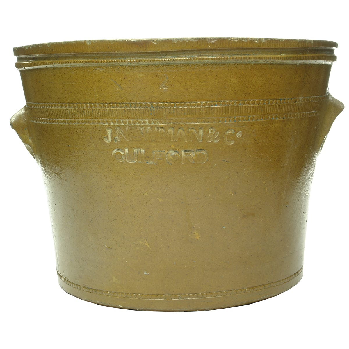 Pottery Pickling Pan. Newman, Guildford. Large stoneware tub.