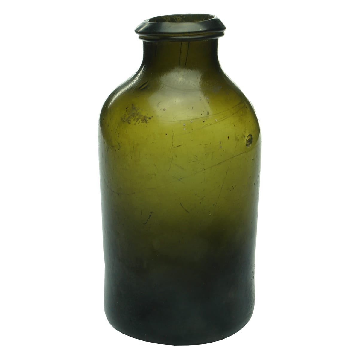 Black Glass. Wide Mouth Utility Bottle.
