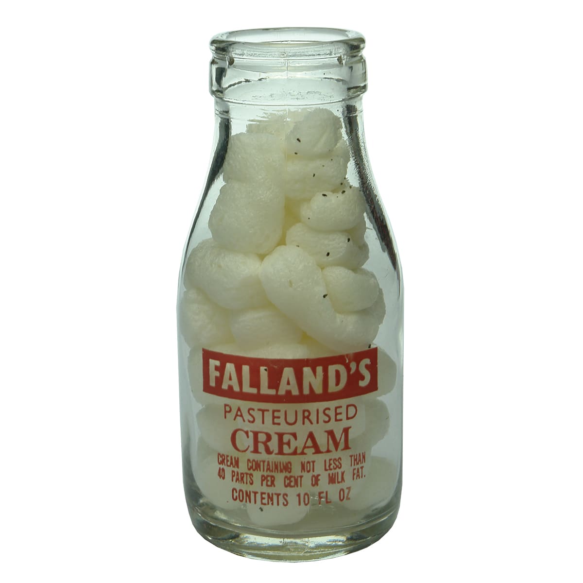 Milk. Falland's Pasteurised Cream, Renmark. Foil top. Ceramic label. 1/2 Pint.