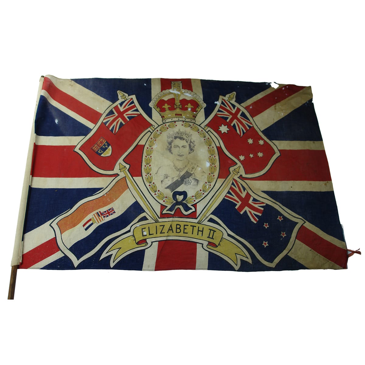 Commemorative Flag. Queen Elizabeth II Coronation 1953.