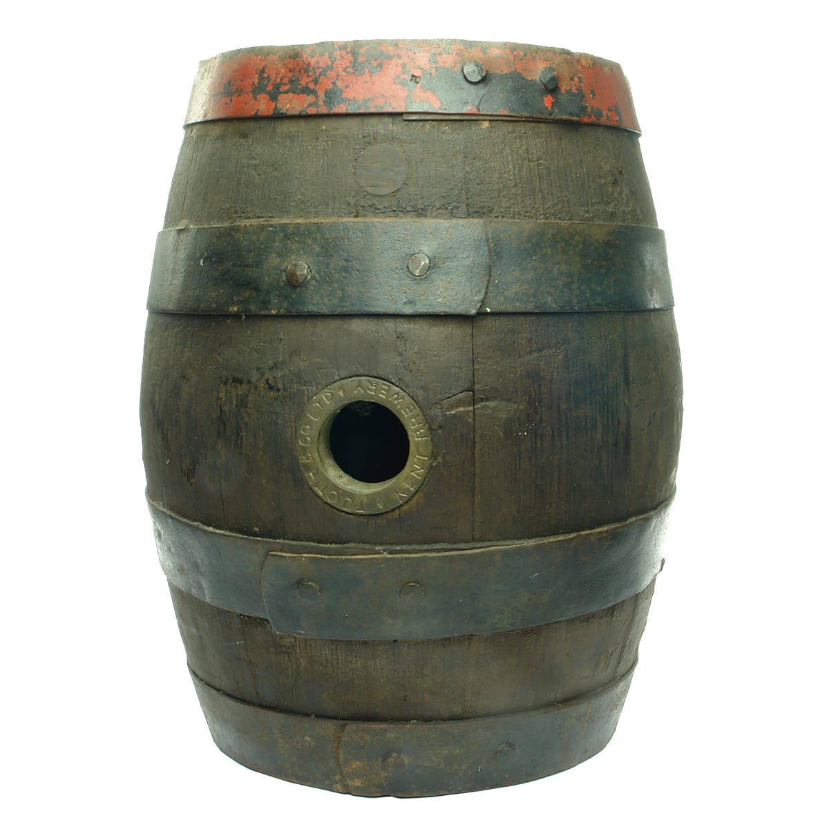 Original Wooden Beer Barrel with Brass bung for Tooth & Co., Kent Brewery, Sydney.