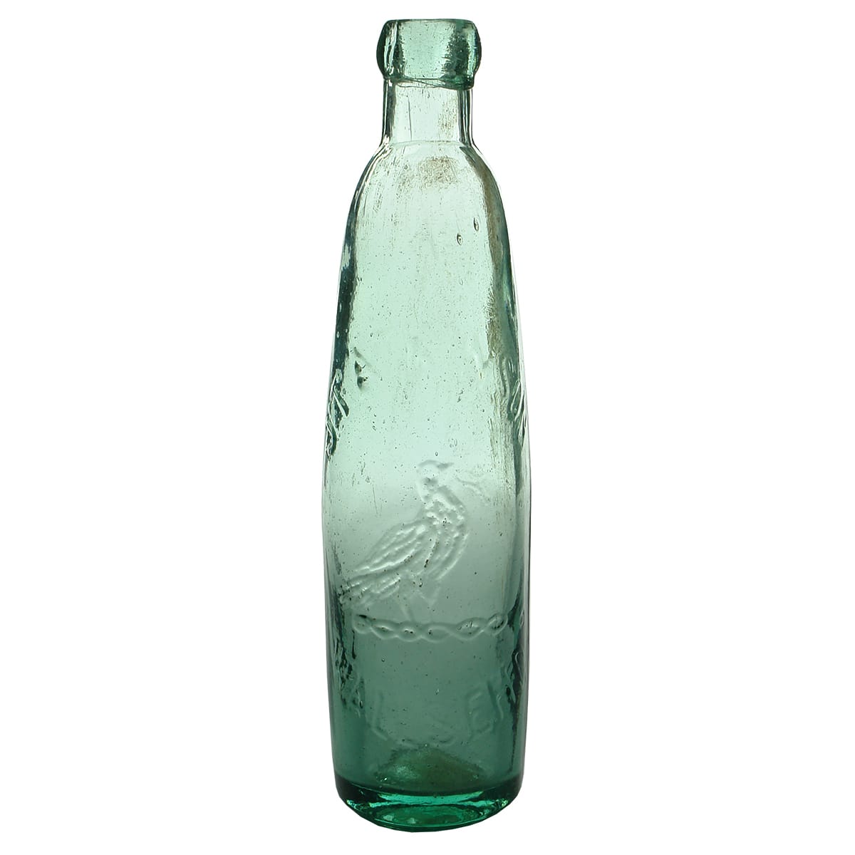 Stick Bottle. Atkinson, Wallsend. Aqua. 10 oz.