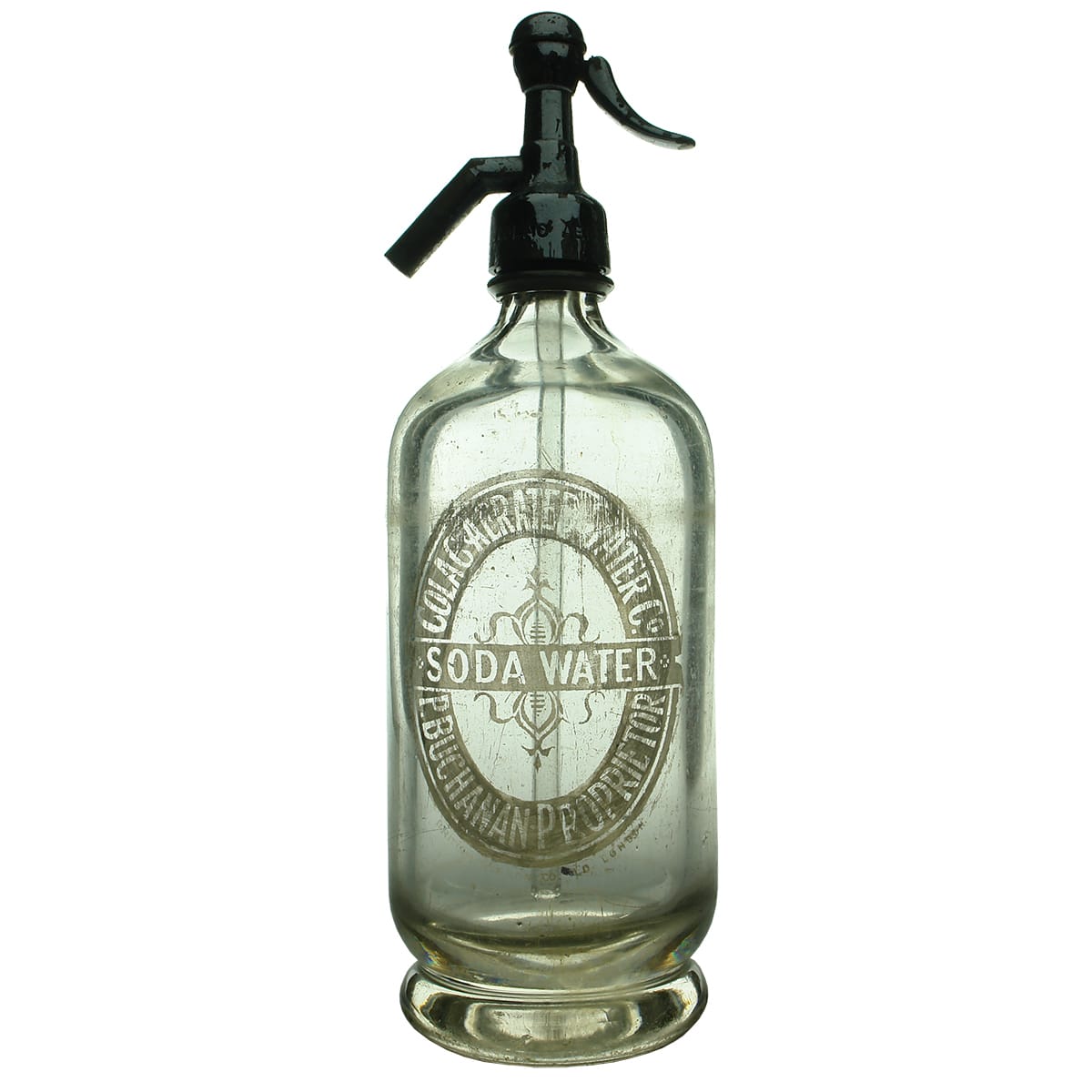 Soda Syphon. Colac Aerated Water Co. Buchanan. Clear. 30 oz.