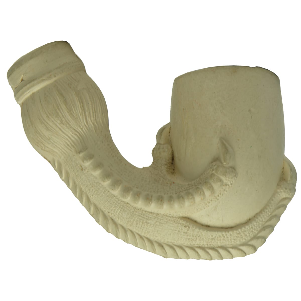 Tobacciana.  Clay pipe with eagle's claw.