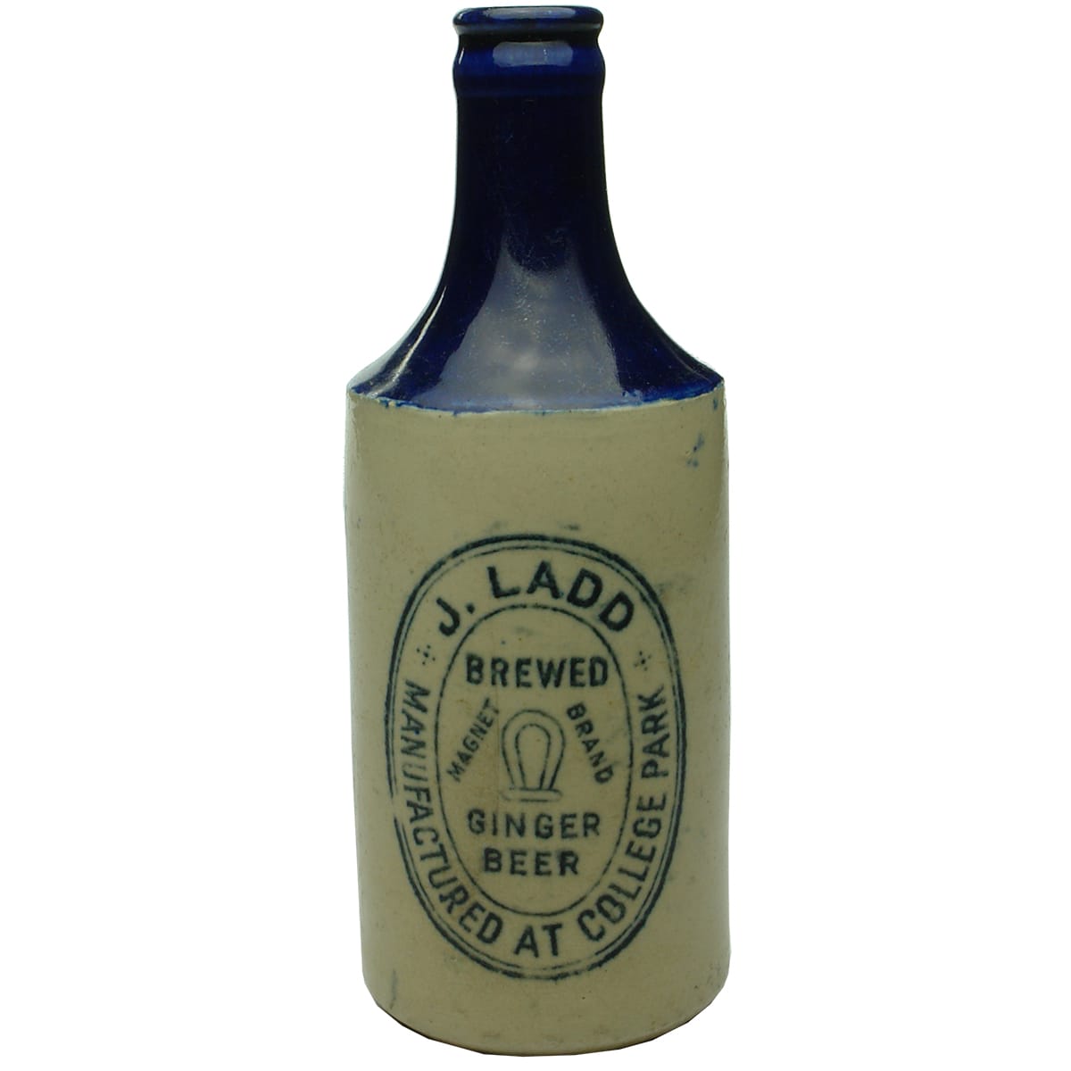 Ginger Beer. Ladd, College Park. Magnet Brand. Crown Seal. Blue Top.