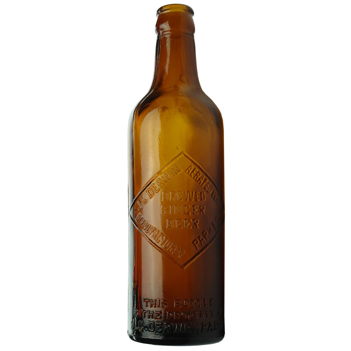 Ginger Beer. Derwin, Parkes. Amber Glass. 10 oz.