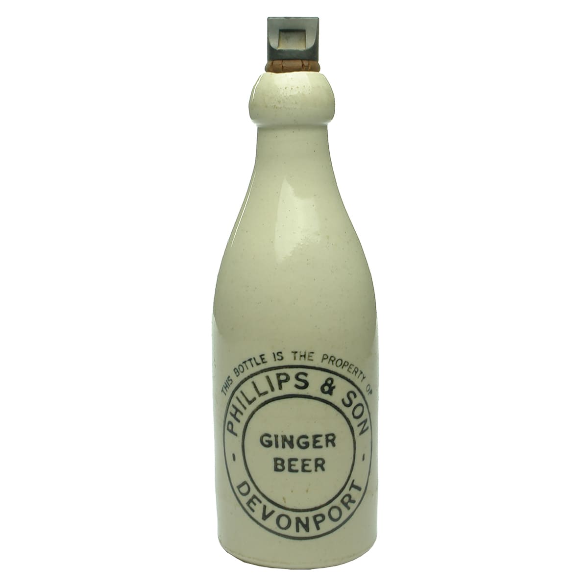 Ginger Beer. Phillips, Devonport. Champagne. All White. Internal Thread.